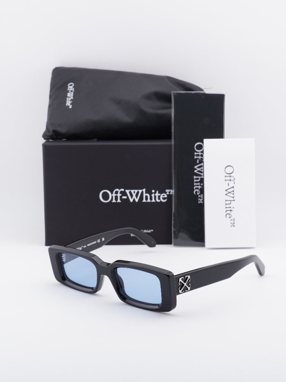 Off-White OERI127 ARTHUR 1040 Rectangle Sunglasses – Black / Blue